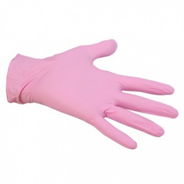 Guantes Nitrilo Rosa Sin Talco 100u